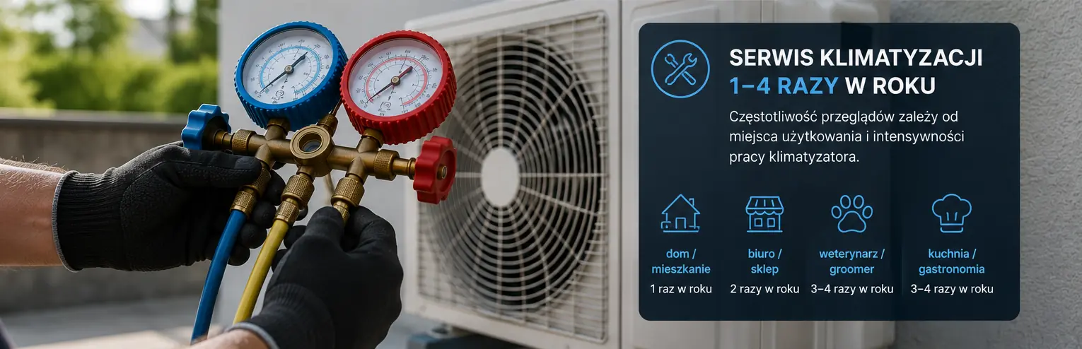 Kontrola parametrów pracy klimatyzacji podczas serwisu